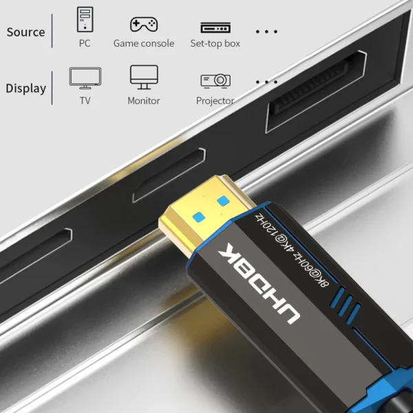 8K 60Hz HDMI 2.1 Fiber Optical Cable  4K 120Hz  Ultra High Speed 48Gbps HDR eARC 3D HDCP 10M 15M 20M 30M 50M   For TV Projector - Image 3