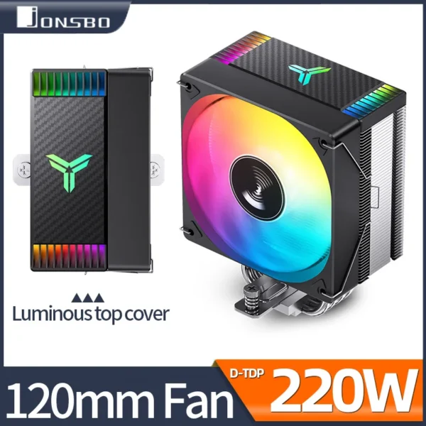 Jonsbo CR1000 EVO CPU Processador Air Cooler 4 Heat Pipes ARGB PWM D-TDP 220W Radiator for Intel LGA1700 1200 115X AMD AM4 AM5