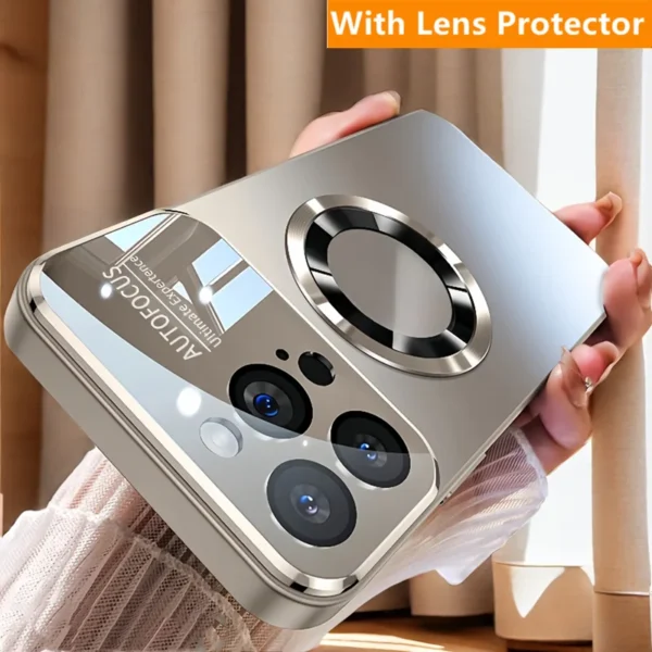 Fashion Large Window Matte Phone Case For iPhone 15 14 13 12 11 Pro Max 15 Plus Lens Protection Titanium Metallic Color PC Cover