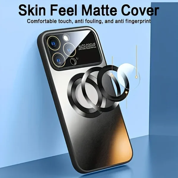 Fashion Large Window Matte Phone Case For iPhone 15 14 13 12 11 Pro Max 15 Plus Lens Protection Titanium Metallic Color PC Cover - Image 3