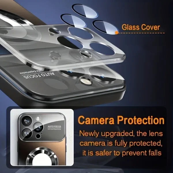 Fashion Large Window Matte Phone Case For iPhone 15 14 13 12 11 Pro Max 15 Plus Lens Protection Titanium Metallic Color PC Cover - Image 4