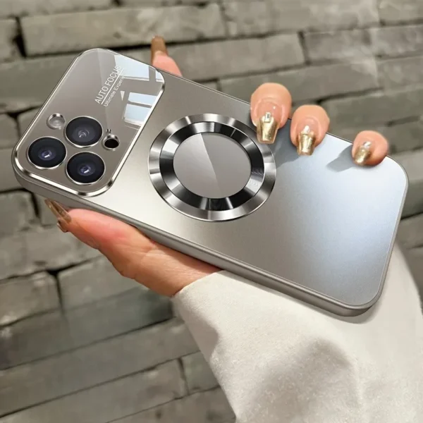 Fashion Large Window Matte Phone Case For iPhone 15 14 13 12 11 Pro Max 15 Plus Lens Protection Titanium Metallic Color PC Cover - Image 8