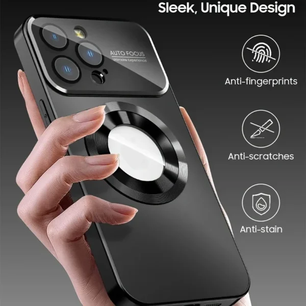 Fashion Large Window Matte Phone Case For iPhone 15 14 13 12 11 Pro Max 15 Plus Lens Protection Titanium Metallic Color PC Cover - Image 2