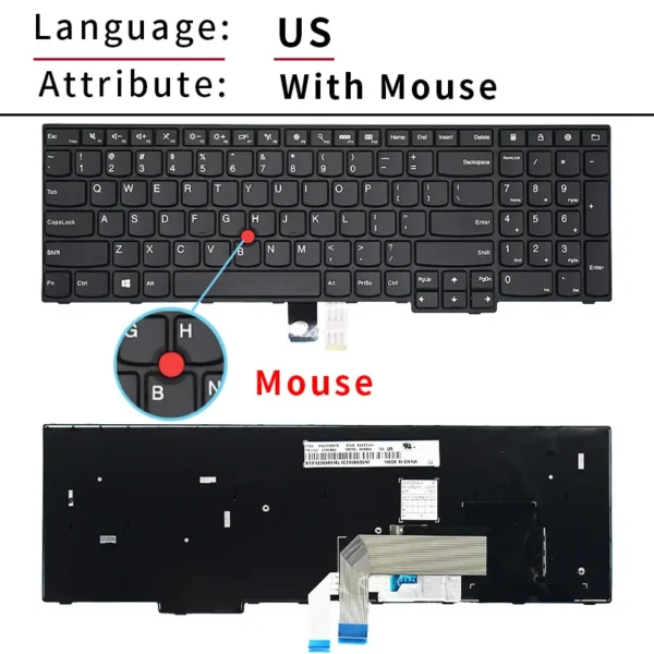 US Russian keyboard for lenovo thinkpad edge e550 e550c e555 e555c e560 e560p e565 sn20f22485 00hn085 00hn085 nsk-z50st - Image 3