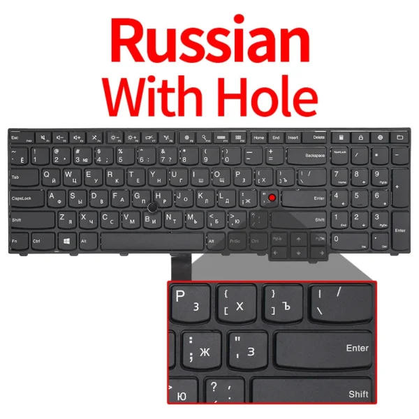 US Russian keyboard for lenovo thinkpad edge e550 e550c e555 e555c e560 e560p e565 sn20f22485 00hn085 00hn085 nsk-z50st - Image 8