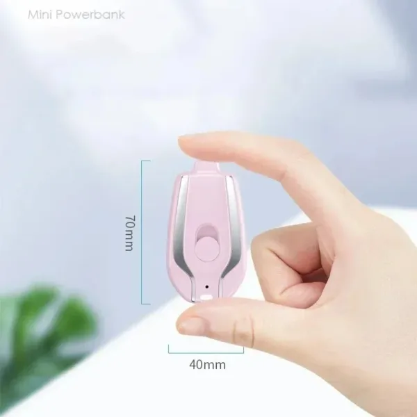 Mini Power Bank Mobile Keychain, Android and iPhone Emergency Portable External Battery, Small Power Bank, 1500mAh - Image 4