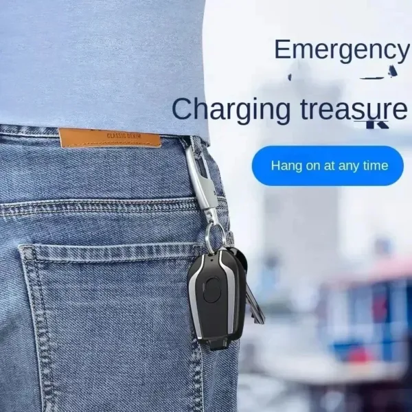 Mini Power Bank Mobile Keychain, Android and iPhone Emergency Portable External Battery, Small Power Bank, 1500mAh - Image 5