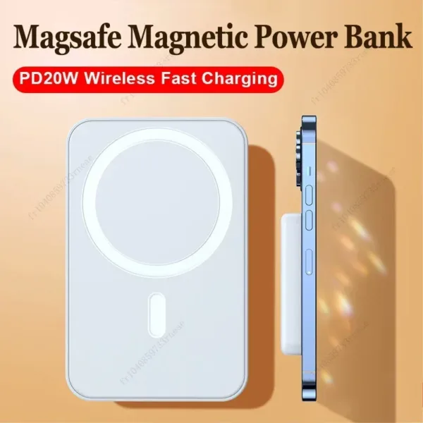 PD20W Mini Magnetic Power Bank Portable 20000mAh Charger Wireless Fast Charge External Battery for iPhone 12 13