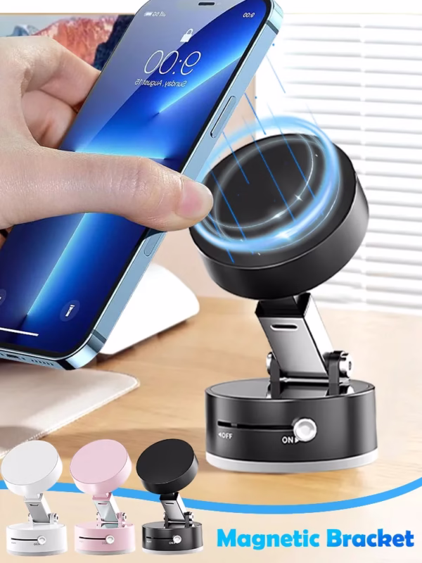 Mini Vacuum Magnetic Suction Cup Holder Car Glass Vacuum Double Sided Magnetic Holder For Iphone Android Smartphone - Image 2