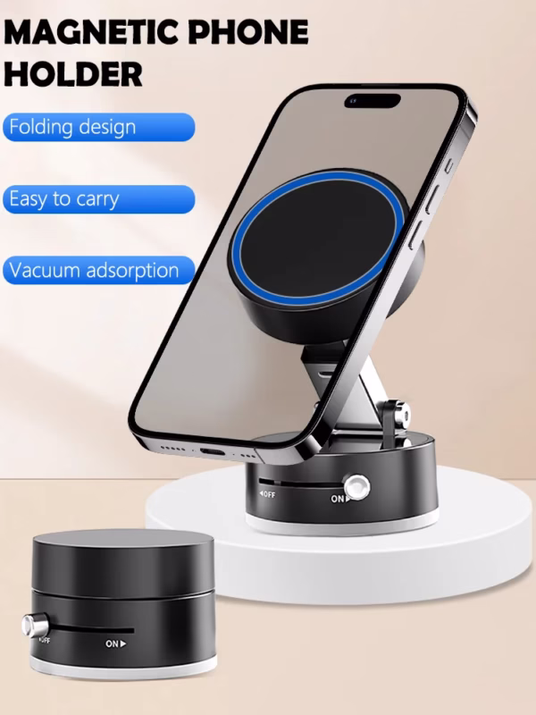 Mini Vacuum Magnetic Suction Cup Holder Car Glass Vacuum Double Sided Magnetic Holder For Iphone Android Smartphone - Image 5