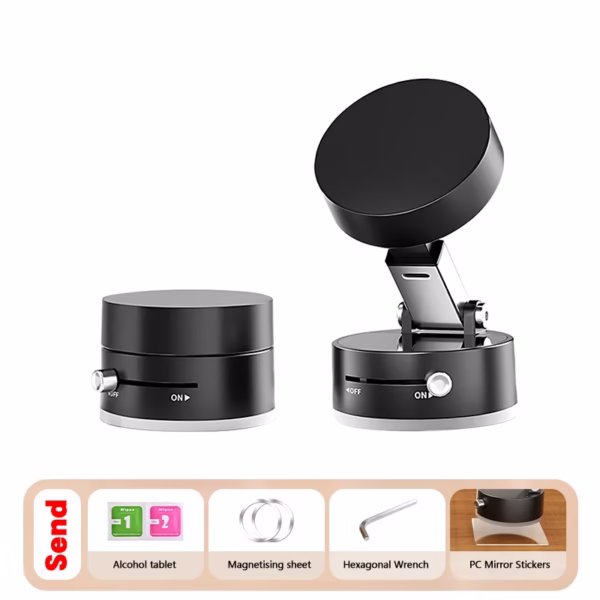 Mini Vacuum Magnetic Suction Cup Holder Car Glass Vacuum Double Sided Magnetic Holder For Iphone Android Smartphone - Image 9