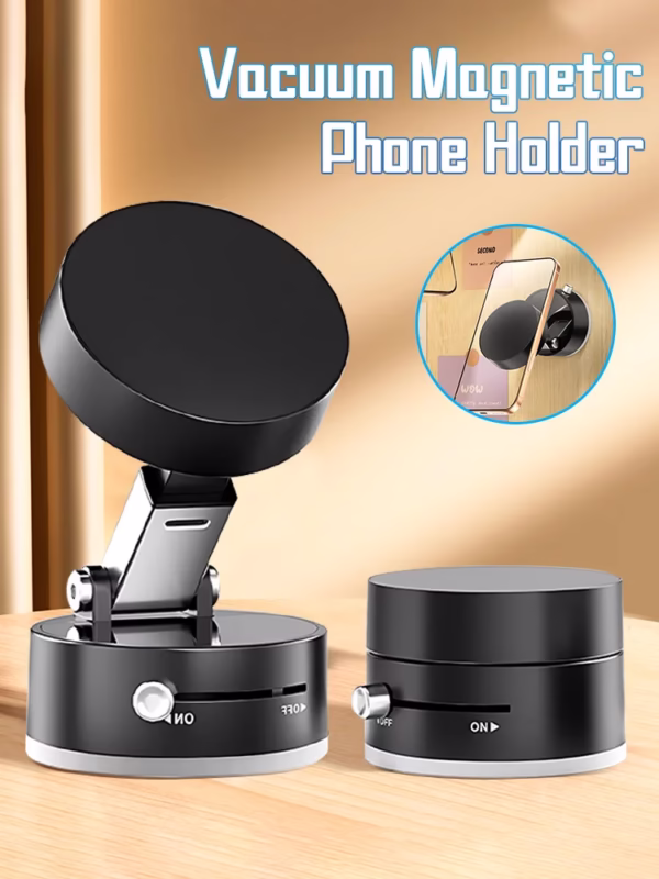 Mini Vacuum Magnetic Suction Cup Holder Car Glass Vacuum Double Sided Magnetic Holder For Iphone Android Smartphone - Image 3