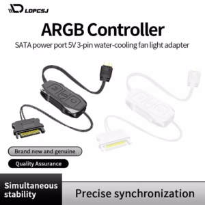 LDPCSJ ARGB Divine Light Sync Controller SATA power port 5V 3-pin water-cooling fan light adapter