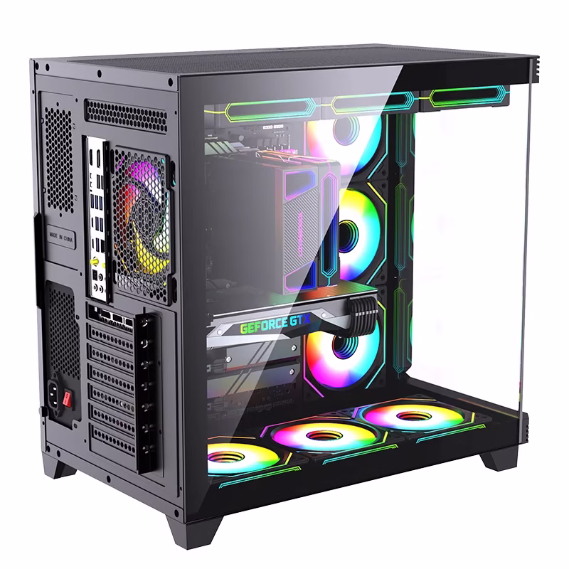 LOVINGCOOL Factory High OEM ATX Desktop Gamer Computer Case Mid Tower Chassis Transparent Gaming ATX ITX PC Cases for Desktop - Image 2