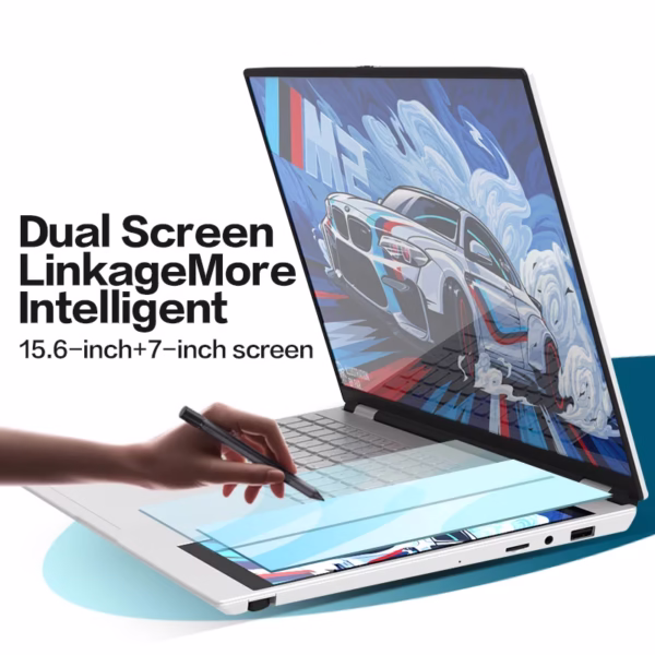 Custom AZERTY Keyboard Dual Screen Laptop Touchscreen 15.6 +7 Inch Computer Student 13th Generation Office Business - Image 3