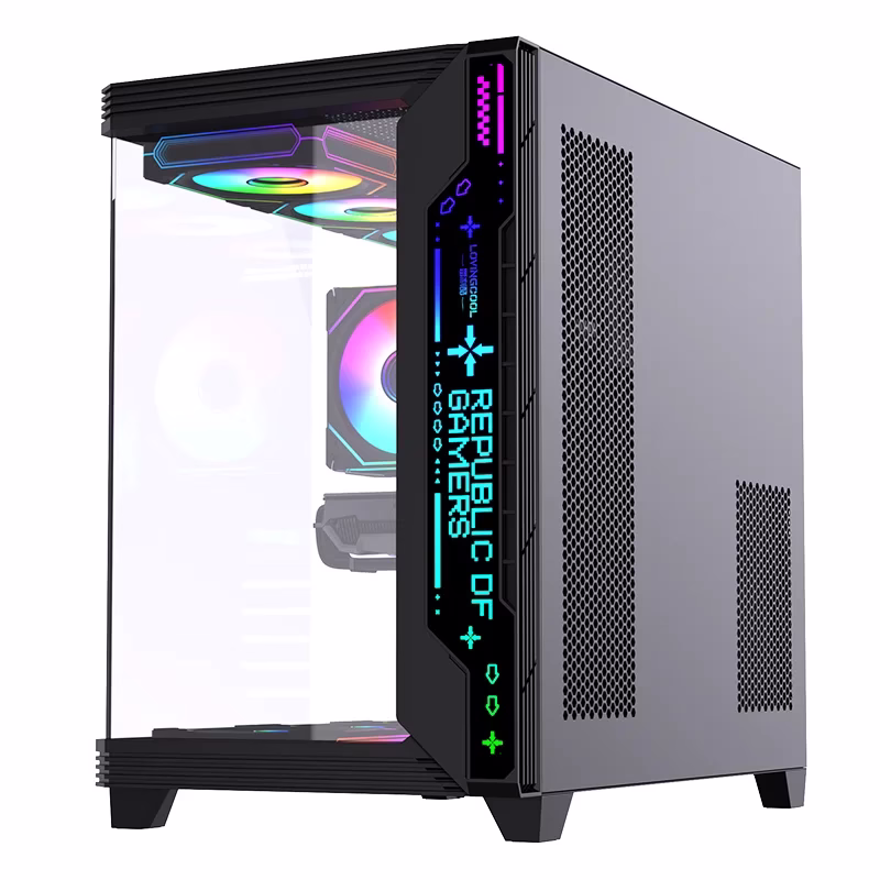 LOVINGCOOL Factory High OEM ATX Desktop Gamer Computer Case Mid Tower Chassis Transparent Gaming ATX ITX PC Cases for Desktop - Image 3