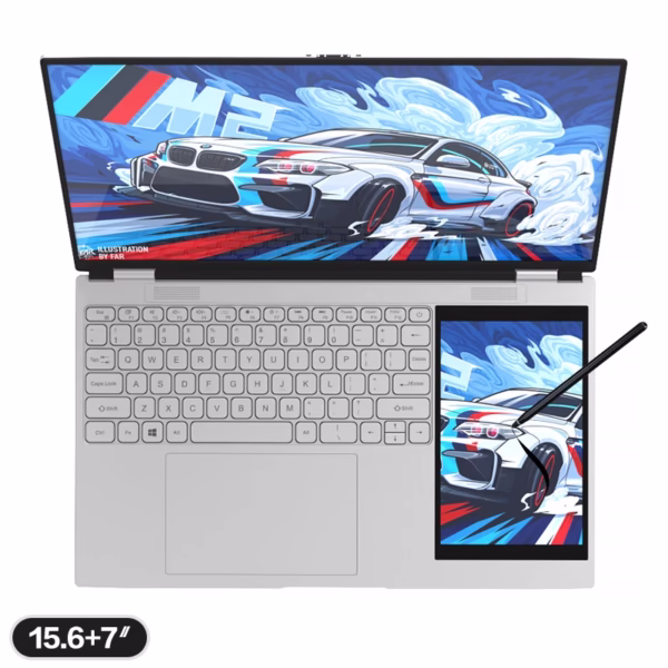 Custom AZERTY Keyboard Dual Screen Laptop Touchscreen 15.6 +7 Inch Computer Student 13th Generation Office Business - Image 2