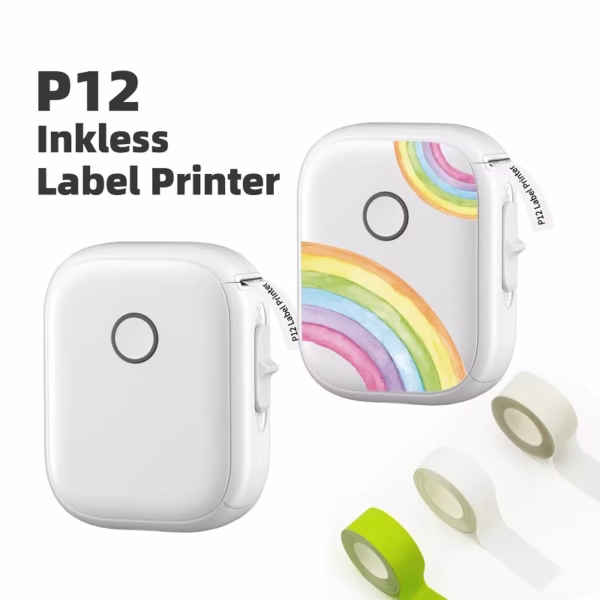 Portable Label Maker P12 Wireless Blue Tooth Continuous Label Printer Handheld Machine  Self Adhesive Continuous Label Tape - Image 2