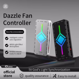 5V3 Pin ARGB Controller Computer Case Fan Divine Light Synchronous PWM Temperature Control 9-Port Hub Hub with Remote Control HU