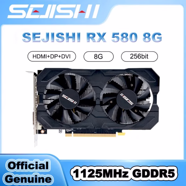 SJS RX 580 8G 256Bit 2048SP GDDR5 AMD GPU Graphics Cards RX580 Video Card Radeon Gaming Video Card placa de video