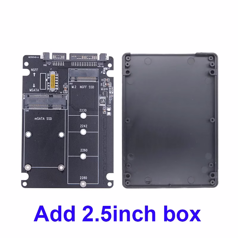M.2 NGFF SSD MSATA Protocol To Serial Port External Built-In Hard Disk Box Msata To Sata 3 3.0 Dual Disk Switching With Switch - Image 7