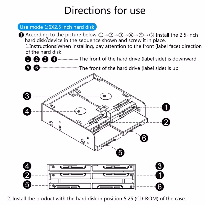 OImaster MR-8802 HDD Cage Rack 5.25 Inch Device for 6 x2.5'' SSD Multi-function Combination Hard Disk Conversion Bracket 6 OImaster MR-8802 HDD Cage Rack 5.25 Inch Device for 6 x2.5'' SSD Multi-function Combination Hard Disk Conversion Bracket - Image 6