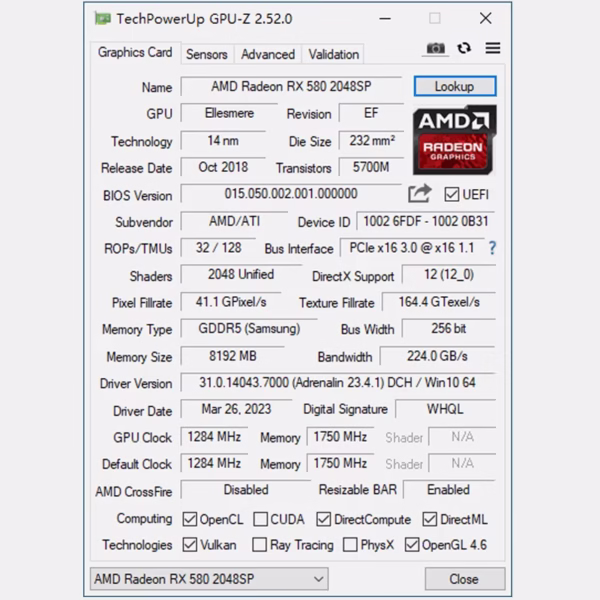 MLLSE AMD Radeon RX 580 8GB Graphics Card GDDR5 256-bit PCI Express 3.0 ×16 8Pin 14 NM Gaming GPU Desktops Placa De Video Card - Image 5