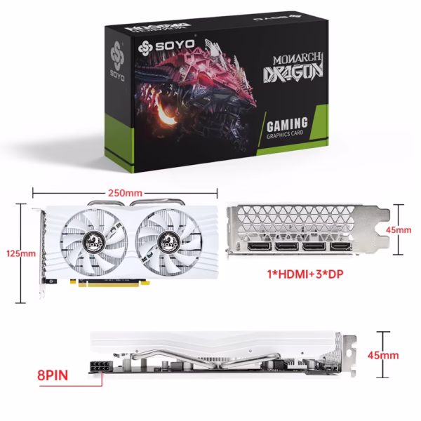 SOYO Graphics Cards AMD Radeon RX580 2048SP 8G GDDR5 256bit HDMI+DP*3 Video Card For Desktop Gaming Computer GPU RX 580 - Image 2