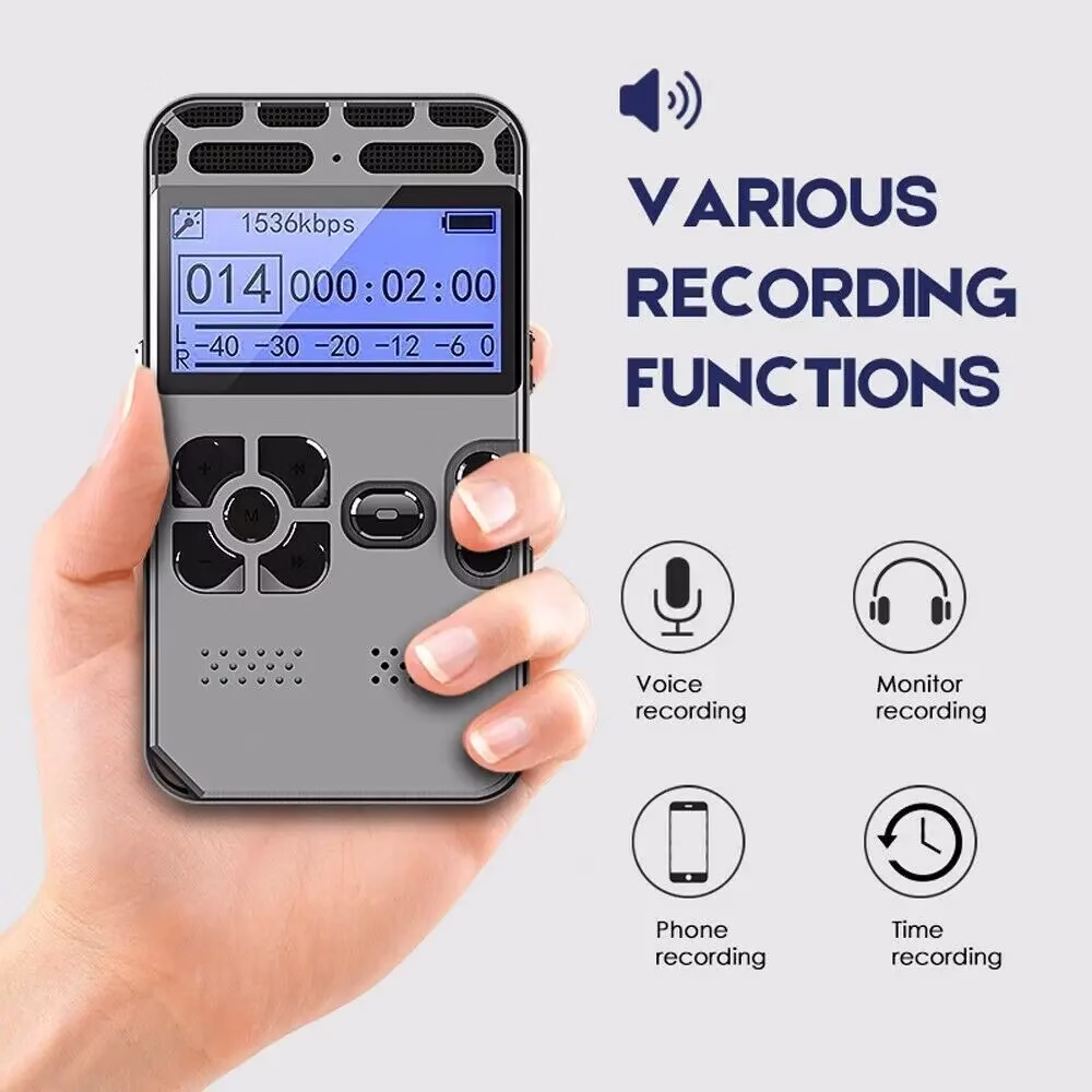64GB Rechargeable LCD Digital Audio Sound Recorder MP3 Player Dictaphone - Image 4