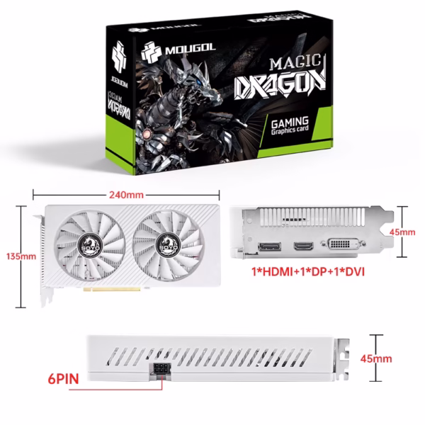 MOUGOL AMD Radeon RX580 8GB Graphics Card GDDR5 Memory 2048SP 256Bit PCI-E3.0x16 GPU DP DVI for Computer Gaming Video Card - Image 6