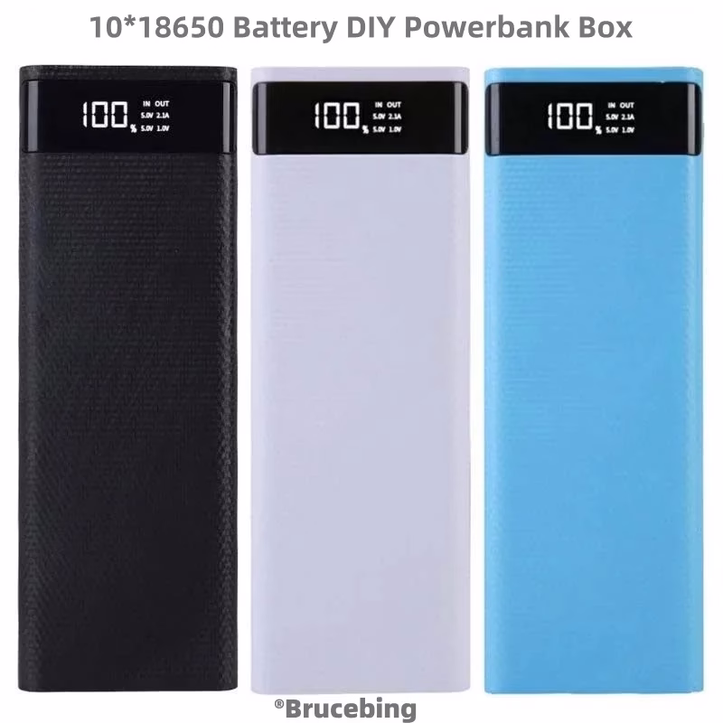 10*18650 Dual USB 5V 2A Powerbank Charger Case With Flashlight Digital Display 50000Mah 18650 Battery Charging Storage Box 1 10*18650 Dual USB 5V 2A Powerbank Charger Case With Flashlight Digital Display 50000Mah 18650 Battery Charging Storage Box