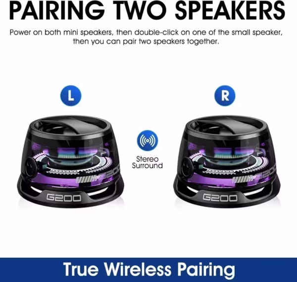 Portable Bluetooth Speaker G200 RGB Lighting Magnetic Speaker BT5.3 Mini Sound Box 7 Hours Playback Phone Holder - Image 5
