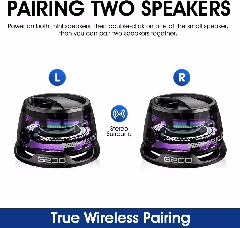Portable Bluetooth Speaker G200 RGB Lighting Magnetic Speaker BT5.3 Mini Sound Box 7 Hours Playback Phone Holder 5 Portable Bluetooth Speaker G200 RGB Lighting Magnetic Speaker BT5.3 Mini Sound Box 7 Hours Playback Phone Holder - Image 5