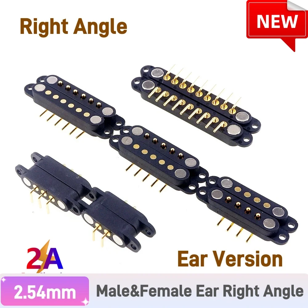 2A DC Magnetic Pogo Pin Connector 2Pin 3Pin 4 5 6 7 8 9 Pin Pogopin Male Female spacing 2.5/2.80mm Spring Loaded DC Power Socket - Image 12