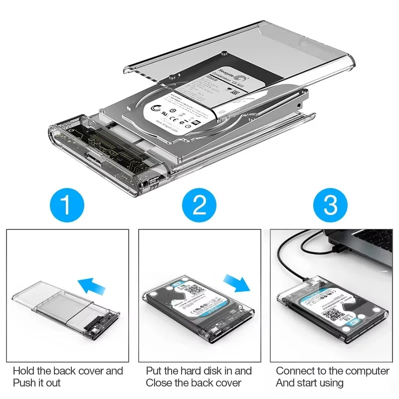 UTHAI G06 2.5-inch serial SATA SSD hard drive enclosure supports 6TB transparent mobile external hard drive enclosure - Image 5