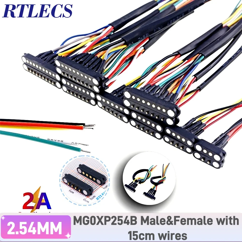 2A DC Magnetic Pogo Pin Connector 2Pin 3Pin 4 5 6 7 8 9 Pin Pogopin Male Female spacing 2.5/2.80mm Spring Loaded DC Power Socket - Image 13