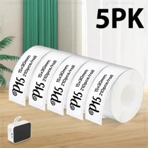 2PK/5PK P15 Label Tape Adhesive White Label Sticker Paper 15x30mm 15x50mm for Marklife P15 P12 L12 Phomemo D30 Q30 Label Maker