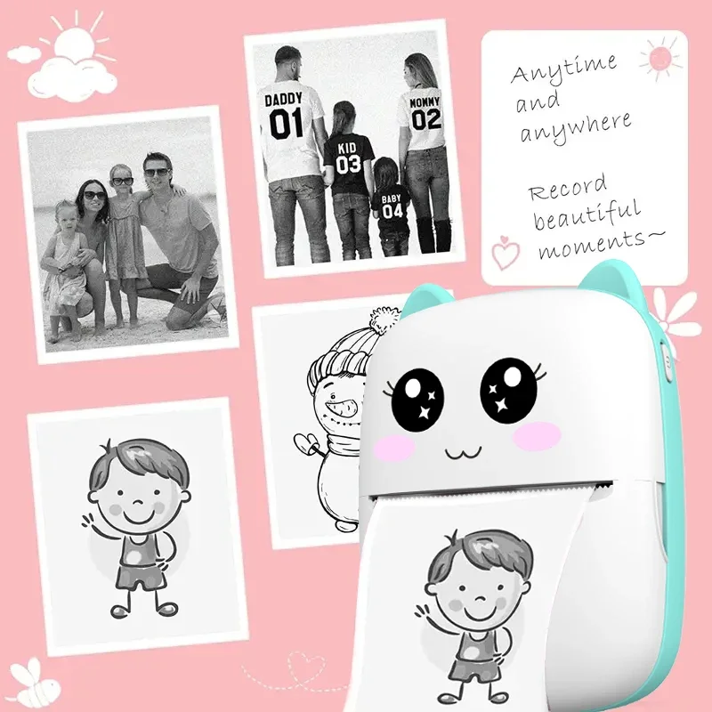 MINI Portable Thermal Printer Wireless Label Memo Machine 200dpi Bluetooth Inkless Pocket Imprimante Phone Notes Printing Paper - Image 3