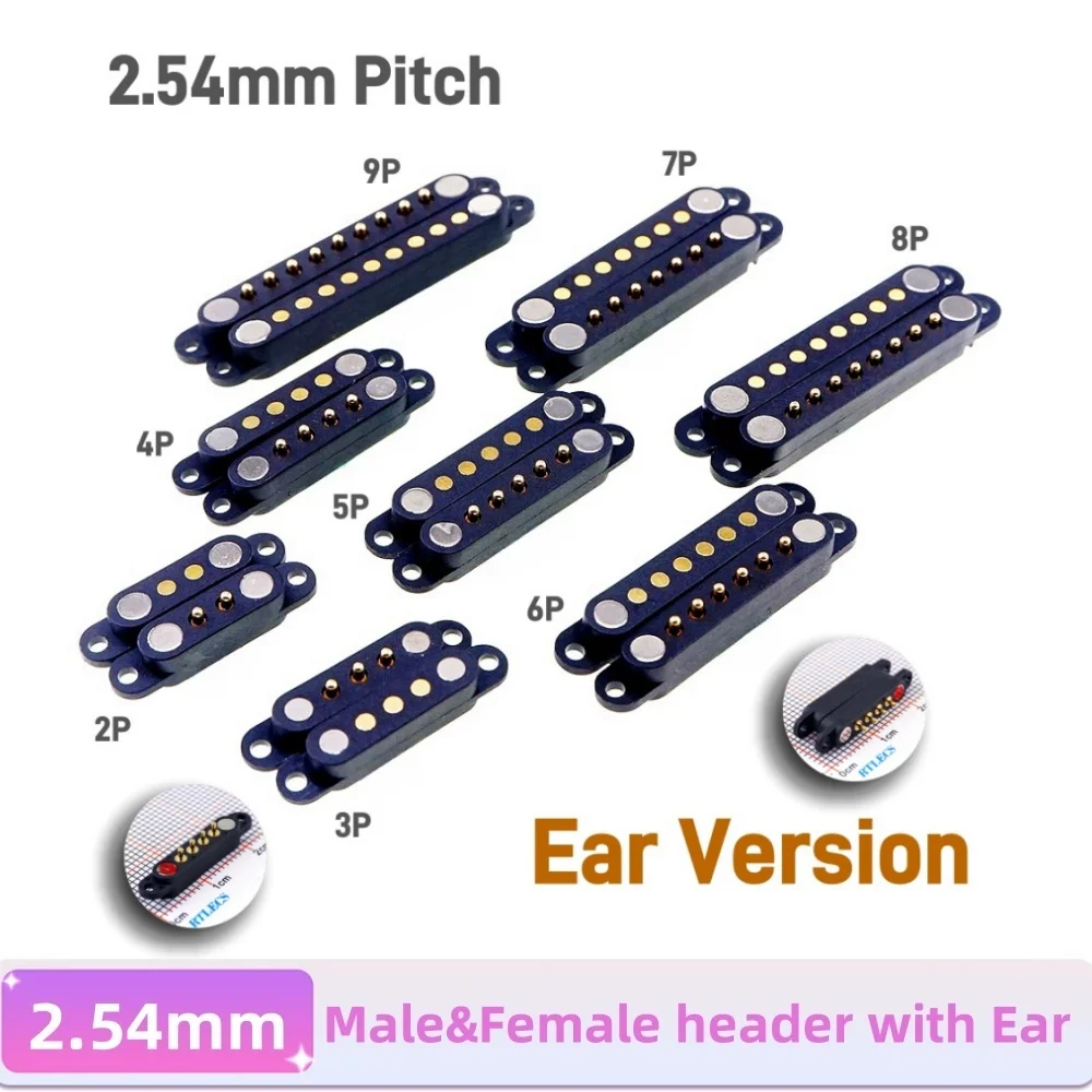 2A DC Magnetic Pogo Pin Connector 2Pin 3Pin 4 5 6 7 8 9 Pin Pogopin Male Female spacing 2.5/2.80mm Spring Loaded DC Power Socket - Image 7
