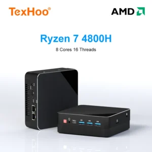 TexHoo AMD R7 4800H R5 4500U Mini PC 6-core 12-thread 16/32GB DDR4 512GB/1TB SSD WIFi6 Mini Computer PC Mini Desktop Win 11 Pro