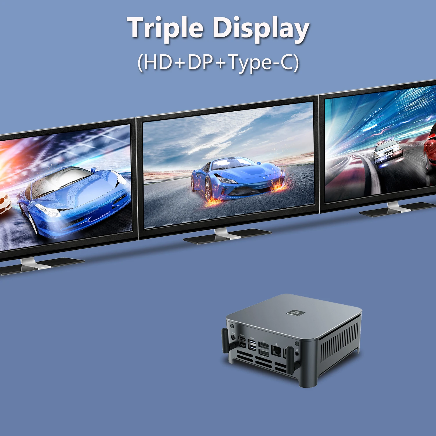 US Stock Mini Desktop Computer, Core i9 9th, 8 Cores (4.8GHz Max.), 16GB DDR4 + 1TB NVMe SSD, 4K HD+DP, 2xLAN, 1xType-C - Image 2