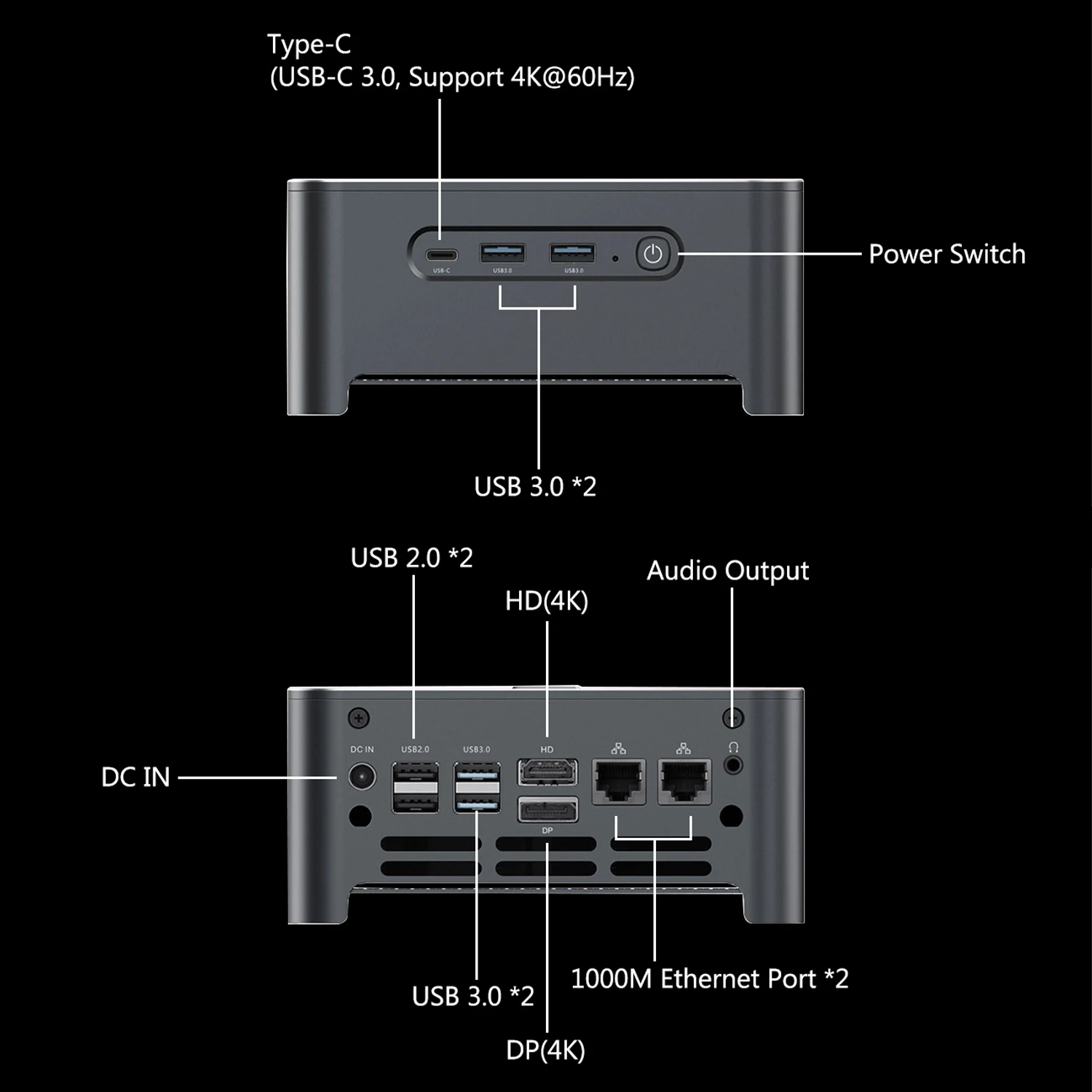 US Stock Mini Desktop Computer, Core i9 9th, 8 Cores (4.8GHz Max.), 16GB DDR4 + 1TB NVMe SSD, 4K HD+DP, 2xLAN, 1xType-C - Image 6