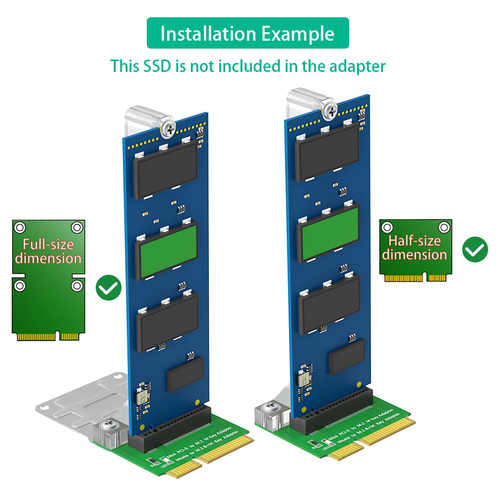 M.2 NGFF Nvme SSD/ B+M Key SATA Bus SSD to Mini PCI-E Adapter (Vertical Installation) for 2280 Type SSD - Image 4