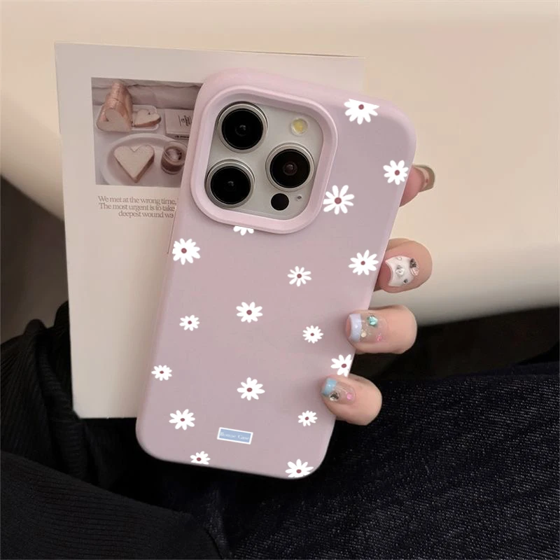Cute Style Daisy Small Flower Phone Case For iPhone 11 12 13 14 15 16 17 Pro Max 16 Plus Shockproof Bumper Soft Silicone Cover - Image 10