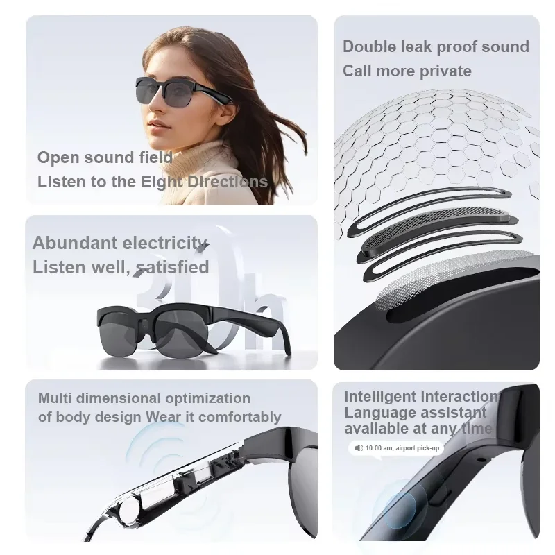 Lenovo 8K HD AI Smart Glasses AI Translation Hands-Free Calling AI Chat Logging Music Playback Smart Sunglasses for Men 2026 Ne - Image 2