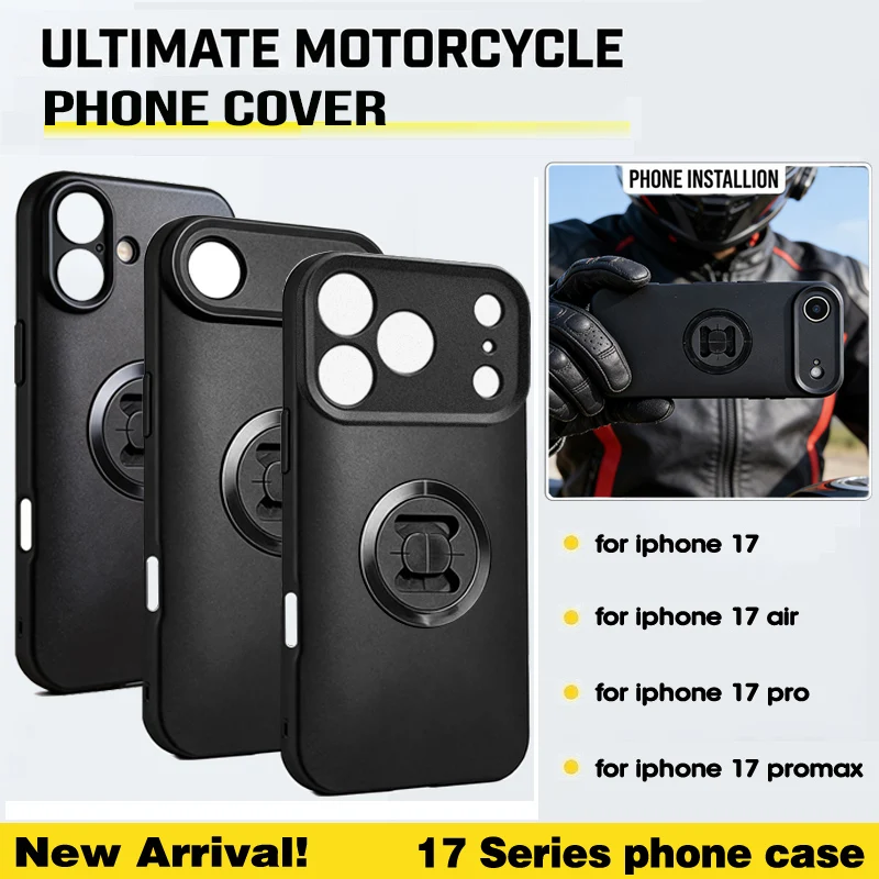 Phone holder Mobile Phone Case for iPhone 17 17Pro 17Air 17ProMax Motorcycle/Bike Moto Mount Cell Phone Cover Shockproof Case