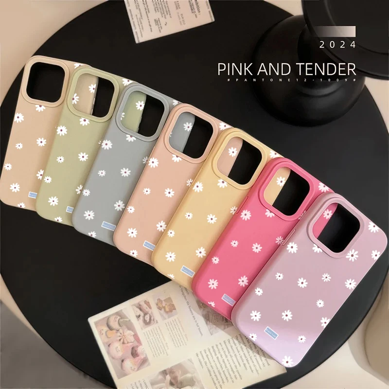 Cute Style Daisy Small Flower Phone Case For iPhone 11 12 13 14 15 16 17 Pro Max 16 Plus Shockproof Bumper Soft Silicone Cover - Image 5