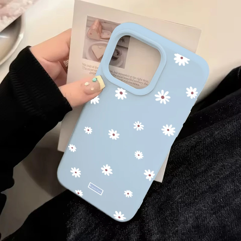 Cute Style Daisy Small Flower Phone Case For iPhone 11 12 13 14 15 16 17 Pro Max 16 Plus Shockproof Bumper Soft Silicone Cover - Image 7