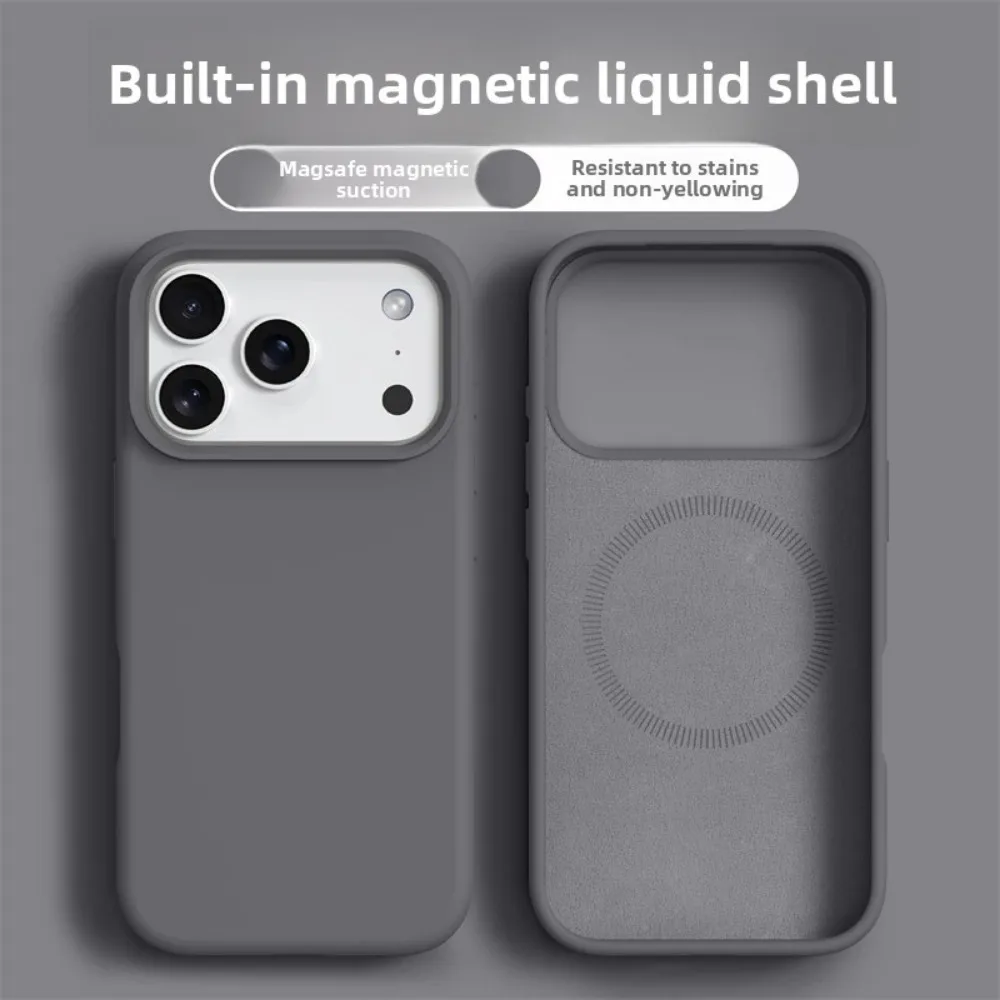Original Magnetic Phone Case For iPhone 17 16 Pro Max Liquid Silicone Cases For iPhone17 16 Pro Max 17Pro Air Soft Bumper Cover - Image 6