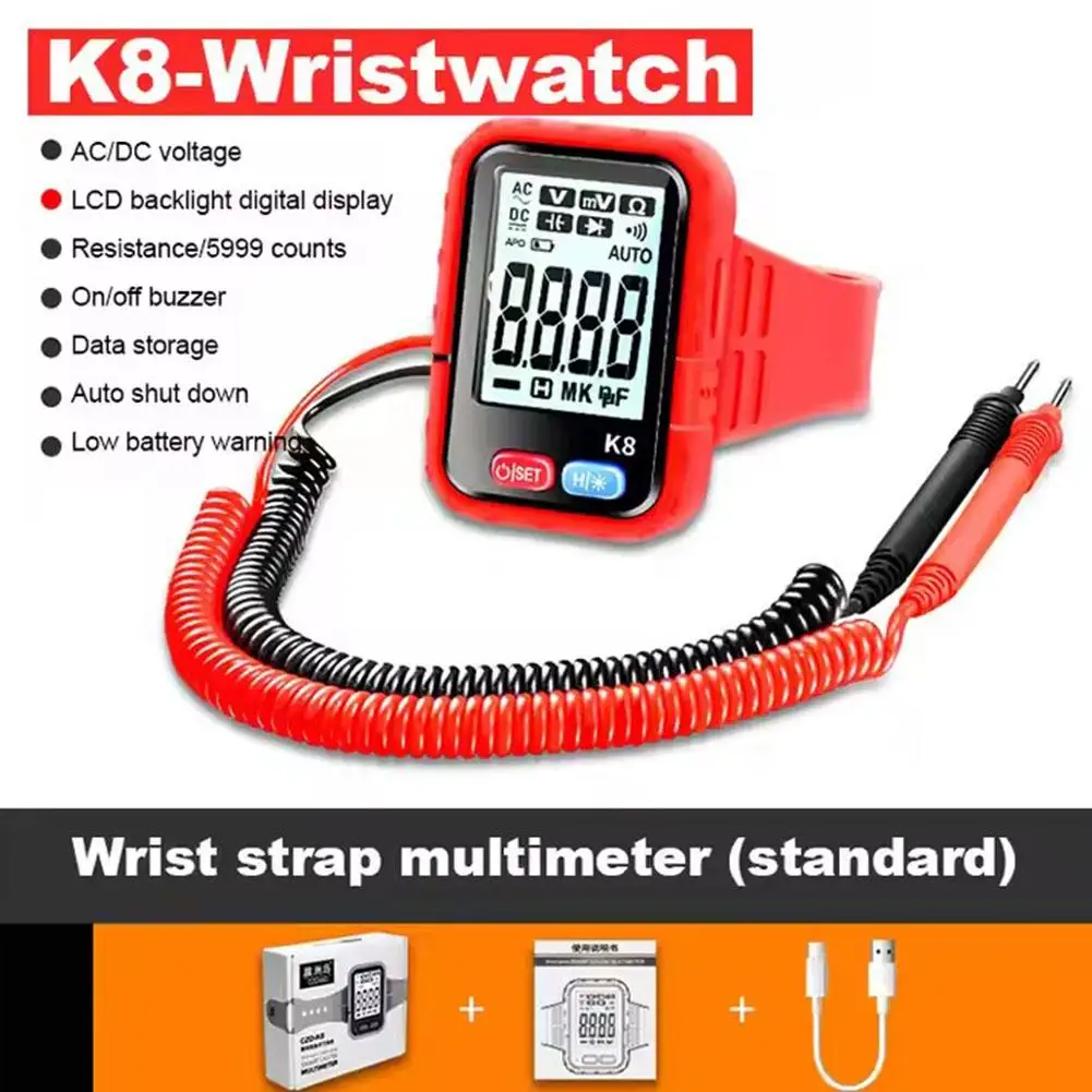Rechargeable Wearable Digital Multimeter Wristband with Backlight for Voltage DC/AC Resistance And Continuity Testing - Image 3